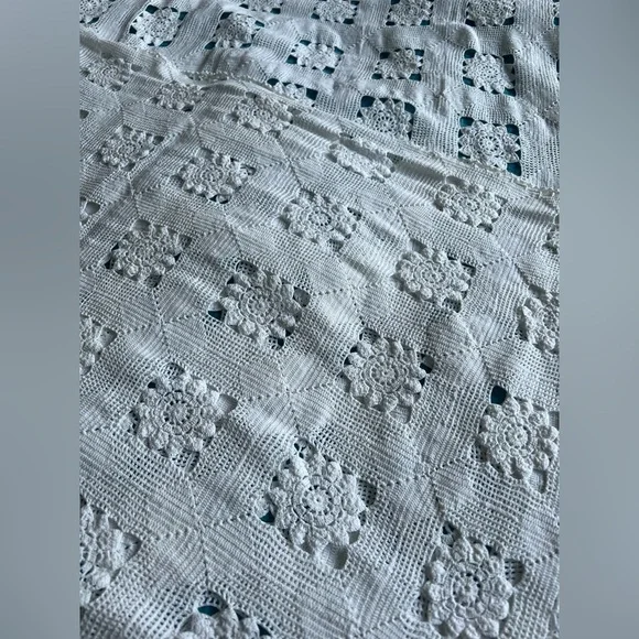 Vintage HUGE French Lace Blanket/ Table cloth / curtain
